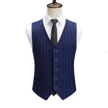 Load image into Gallery viewer, Tokyo Revengers Sanzu Haruchiyo Akashi Cosplay Costume Wig Earrings Blue Stripes Vest Pants Shirt Pink Tie Tenjiku Uniform
