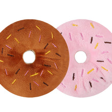 Load image into Gallery viewer, Classic Sounding Plush Donut Dog Toy Pet Toy Sounding Dog Toy
