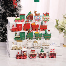 Load image into Gallery viewer, Christmas Decorations Wooden Four-Section Train Christmas Gifts for Children Window Desktop Decoration Cake Decoration
