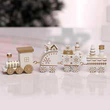 Load image into Gallery viewer, Christmas Decorations Wooden Four-Section Train Christmas Gifts for Children Window Desktop Decoration Cake Decoration

