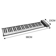 Load image into Gallery viewer, 61 Key Silicone Hand Roll Piano with Horn Children Beginner Folding Electronic Keyboard
