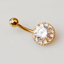 Load image into Gallery viewer, Piercing Jewelry Fashion Inlaid Zircon Belly Ring round Navel Stud Navel Decoration
