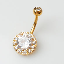 Load image into Gallery viewer, Piercing Jewelry Fashion Inlaid Zircon Belly Ring round Navel Stud Navel Decoration
