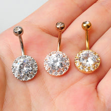 Load image into Gallery viewer, Piercing Jewelry Fashion Inlaid Zircon Belly Ring round Navel Stud Navel Decoration
