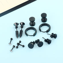 Load image into Gallery viewer, New round Men's Earrings Set Stainless Steel Studs
