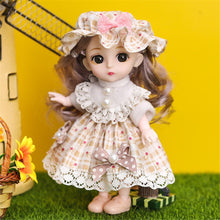 Load image into Gallery viewer, 16cm 1/12 BJD Doll with Clothes and Shoes Movable 13 Joints Cute Sweet Face Girl Gift Child Toys Princess Doll
