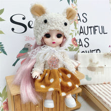 Load image into Gallery viewer, 16cm 1/12 BJD Doll with Clothes and Shoes Movable 13 Joints Cute Sweet Face Girl Gift Child Toys Princess Doll
