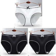 Load image into Gallery viewer, 3 PCS Women's Cute Bow Briefs Hip Lift Breathable Cotton Panties Milk Silky Underwear Combination
