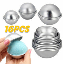 Load image into Gallery viewer, 16pcs/pack Bath Bombs Metal Aluminum Alloy Bath Bomb Mold 3D Ball Sphere Shape DIY Bathing Tool Accessories Creative Mold
