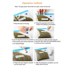 Load image into Gallery viewer, 17/20Pcs Vacuum Sealer Bags Reusable Food Storage bag Household Vacuum Food Sealer Ziplock Bag With Hand Pump Sealing Clips
