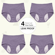 Load image into Gallery viewer, 4Piece/Lot Large Mesh Breathable Before and After Menstruation Leak-Proof Pants Medium and High Waist Underwear for WomenPanties
