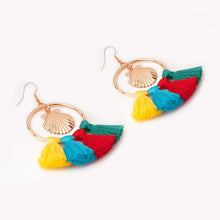 Load image into Gallery viewer, Tassel Bohemian Earrings Rainbow Hand-Woven Earrings Antique Retro Exaggerated and Personalized Earrings
