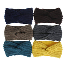 Load image into Gallery viewer, Wool Knitted Hair Band Women's Sports Headband Autumn and Winter Hair Accessories Cross Hair Band
