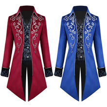 Load image into Gallery viewer, Retro Court Costume Halloween Silver Edge Swallowtail Men's Overcoat Jacket

