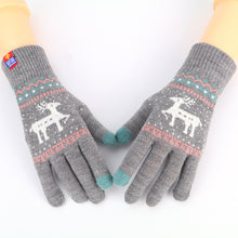 Load image into Gallery viewer, Gloves Winter Touch Screen Cashmere Single Layer Gloves Warm and Cute Deer Gloves Variegated
