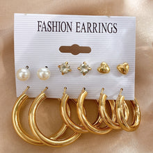 Load image into Gallery viewer, Pearl Twist Hoop Earrings Set Butterfly Acrylic Dangle Earrings for Women Metal Hollow Gold Plated Earring Cartoon Jewelry
