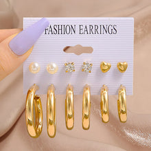 Load image into Gallery viewer, Pearl Twist Hoop Earrings Set Butterfly Acrylic Dangle Earrings for Women Metal Hollow Gold Plated Earring Cartoon Jewelry
