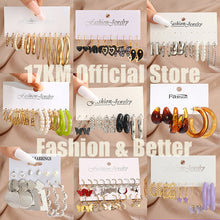Load image into Gallery viewer, Pearl Twist Hoop Earrings Set Butterfly Acrylic Dangle Earrings for Women Metal Hollow Gold Plated Earring Cartoon Jewelry

