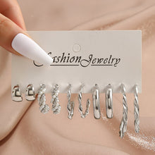 Load image into Gallery viewer, Pearl Twist Hoop Earrings Set Butterfly Acrylic Dangle Earrings for Women Metal Hollow Gold Plated Earring Cartoon Jewelry

