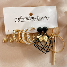 Load image into Gallery viewer, Pearl Twist Hoop Earrings Set Butterfly Acrylic Dangle Earrings for Women Metal Hollow Gold Plated Earring Cartoon Jewelry
