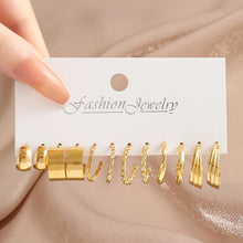 Load image into Gallery viewer, Pearl Twist Hoop Earrings Set Butterfly Acrylic Dangle Earrings for Women Metal Hollow Gold Plated Earring Cartoon Jewelry
