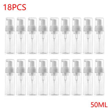 Load image into Gallery viewer, 18 Pack 50 M L Foam Dispenser Bottle Plastic BPA Free Refillable Mini Foaming Soap Dispenser Pump Bottles -for Travel
