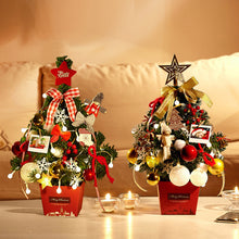 Load image into Gallery viewer, Festival Mini Christmas Tree Ornaments 50cm Desktop Christmas Tree with Light Golden Red
