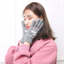 Load image into Gallery viewer, Fleece Lined Padded Warm Keeping Gloves Christmas Gift Cartoon Knitted Touch Screen Finger Gloves
