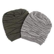 Load image into Gallery viewer, Woolen Knitted Hat Men's and Women's Same Style Warm with Velvet Outdoor Leisure Cap Trendy Diamond Weave
