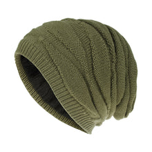 Load image into Gallery viewer, Woolen Knitted Hat Men's and Women's Same Style Warm with Velvet Outdoor Leisure Cap Trendy Diamond Weave
