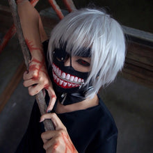 Load image into Gallery viewer, Tokyo Ghoul Ghoul Kaneki Ken  Cosplay Wig Men's Silver White Wig Unisex Head Cover
