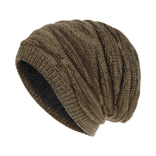 Load image into Gallery viewer, Woolen Knitted Hat Men's and Women's Same Style Warm with Velvet Outdoor Leisure Cap Trendy Diamond Weave
