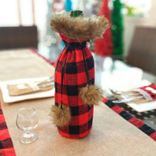 Load image into Gallery viewer, Christmas Decorations Wine Gift Box Fur Collar Bottle Cover Red Wine Bag Gift Bag Gift Bag Christmas Dining-Table Decoration
