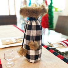 Load image into Gallery viewer, Christmas Decorations Wine Gift Box Fur Collar Bottle Cover Red Wine Bag Gift Bag Gift Bag Christmas Dining-Table Decoration
