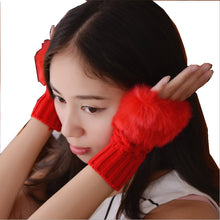 Load image into Gallery viewer, Autumn and Winter Warm Gloves Women's Half Finger Gloves Plush Thickened Knitting Gloves Open Finger Touch Screen Gloves
