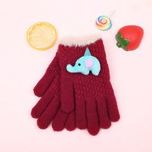 Load image into Gallery viewer, Touch Screen Children's Gloves Primary School Cartoon Boys and Girls Knitted Warm Velvet Cotton Gloves
