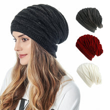 Load image into Gallery viewer, Woolen Knitted Hat Men's and Women's Same Style Warm with Velvet Outdoor Leisure Cap Trendy Diamond Weave
