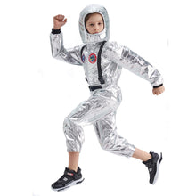 Load image into Gallery viewer, Silver Spaceman Jumpsuit Boys Astronaut Costume for Kids Halloween Cosplay Children Pilot Carnival Party Fancy Dress
