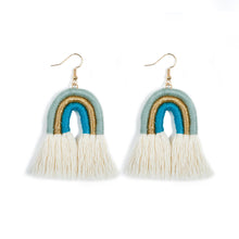 Load image into Gallery viewer, Tassel Bohemian Earrings Rainbow Hand-Woven Earrings Antique Retro Exaggerated and Personalized Earrings
