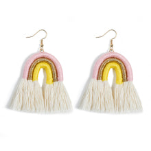 Load image into Gallery viewer, Tassel Bohemian Earrings Rainbow Hand-Woven Earrings Antique Retro Exaggerated and Personalized Earrings
