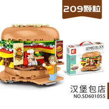 Load image into Gallery viewer, Mini Particle Building Blocks Model City Street View Hamburger Drink Shop Model Building Blocks Toy Set Children Birthday Christmas Gift
