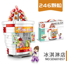 Load image into Gallery viewer, Mini Particle Building Blocks Model City Street View Hamburger Drink Shop Model Building Blocks Toy Set Children Birthday Christmas Gift
