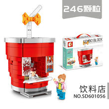 Load image into Gallery viewer, Mini Particle Building Blocks Model City Street View Hamburger Drink Shop Model Building Blocks Toy Set Children Birthday Christmas Gift
