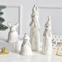 Load image into Gallery viewer, Pearlescent Ceramic Christmas Deer Desktop Decoration Ins Snowman Five-Pointed Star Gift Christmas Decoration

