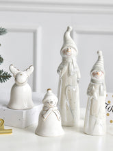 Load image into Gallery viewer, Pearlescent Ceramic Christmas Deer Desktop Decoration Ins Snowman Five-Pointed Star Gift Christmas Decoration
