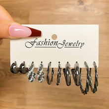 Load image into Gallery viewer, 18Pcs/Set Punk Gothic Earring Set for Women Silver Plated Earring Vintage Snake Butterfly Mushroom Earring Fashion Black Jewelry

