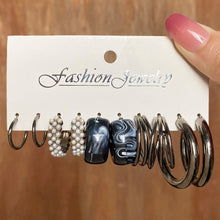 Load image into Gallery viewer, 18Pcs/Set Punk Gothic Earring Set for Women Silver Plated Earring Vintage Snake Butterfly Mushroom Earring Fashion Black Jewelry
