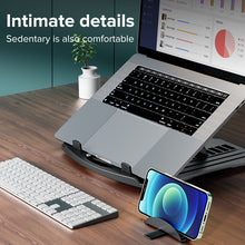 Load image into Gallery viewer, Foldable Laptop Stand with Heat-Vent Portable Adjustable Notebook Riser with Phone Holder for 12-17 Inch Laptop Computer Tablet Bracket
