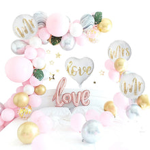 Load image into Gallery viewer, 18inch Round White Gold Glitter Print Mr&amp;Mrs LOVE foil Balloons bride to be marriage Wedding Decor Valentine's Day Supplies
