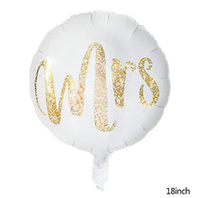 Load image into Gallery viewer, 18inch Round White Gold Glitter Print Mr&amp;Mrs LOVE foil Balloons bride to be marriage Wedding Decor Valentine's Day Supplies
